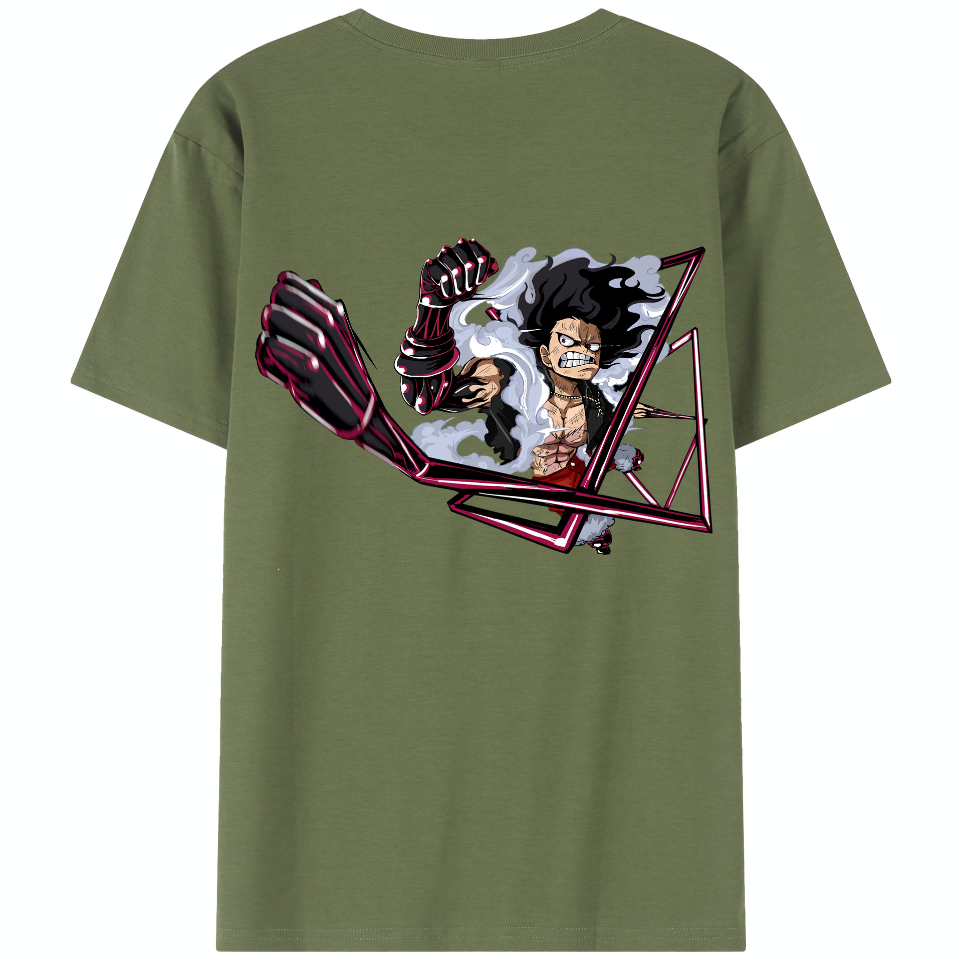 ワンピース モンキー・D・ルフィ ONE PIECE Monkey D. Luffy 綿100％半袖Tシャツ（背面プリント）